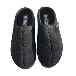 Haflinger Wool Black Slip-On Slippers Size 8.5/39